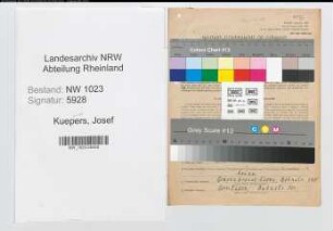 Entnazifizierung Josef Kueppers , geb. 28.02.1905 (Gaertner)