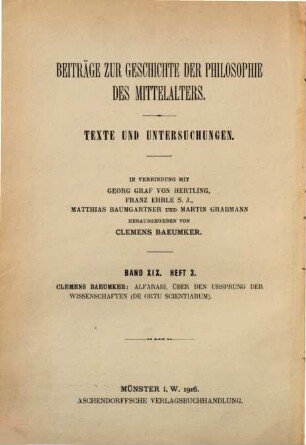 Über den Ursprung der Wissenschaften : eine mittelalterliche Einleitungsschrift in die philosophischen Wissenschaften = De ortu scientiarum