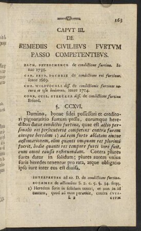 163-181, Caput III. De remediis civilibus furtum passo competentibus. - Caput V. De sacrilegii poena.