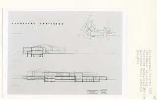 Stadthalle, Göttingen-Oststadt (Diplomarbeit bei Peter Poelzig): Schnitte 1:200
