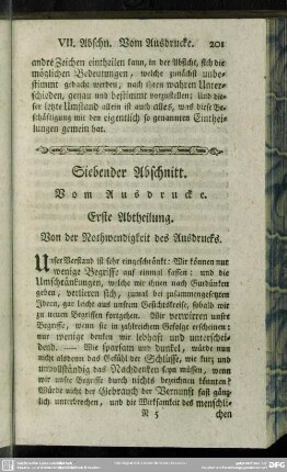 Siebender Abschnitt. Vom Ausdrucke