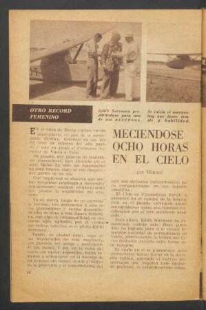 Meciendose ocho horas en el cielo : Otro record femenino