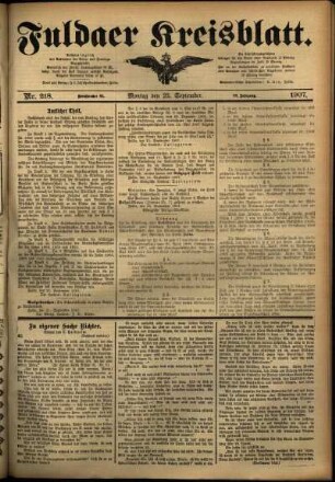 Ausgabe vom Montag, den 23. September 1907.