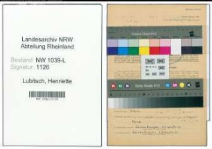 Entnazifizierung Henriette Lubitzsch , geb. 31.05.1913 ()