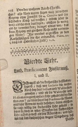Vierdte Lehr. Luth. Praedicantens Finsternuß.