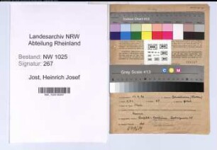 Entnazifizierung Heinrich Josef Jost , geb. 14.09.1896 (Arbeiter)