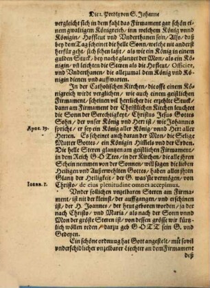 S. Johanns Predigen, Das ist: Einfaltige Beschreibung von siben nutzlichen Lehren : Als: Von S. Johanne Gottes Tauffer dem grossen, Jungkfrawen, Einsidel, Beichtigern, Propheten, Aposteln und Martyrer