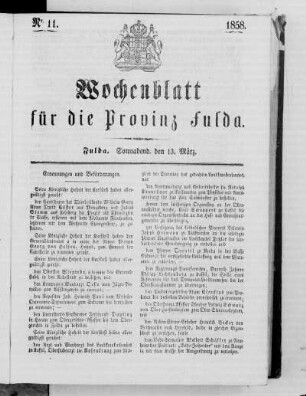 Nr. 11, Ausgabe vom 13. März 1858
