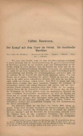 Cultur, Bauwesen