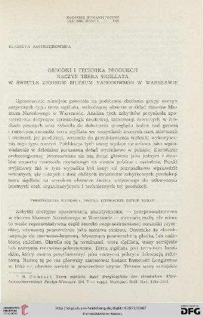 21: Ośrodki i technika produkcji naczyn terra sigillata w świetle zbiorów Muzeum Narodowego w Warszawie