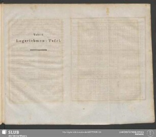 Tafel I. Logarithmen-Tafel
