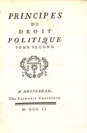 Principes Du Droit Politique, Tome Second
