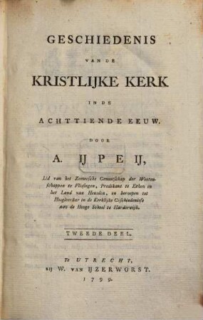 Geschiedenis Van De Kristlijke Kerk In De Achttiende Eeuw, 2