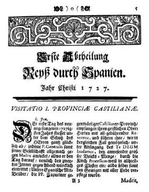 Visitatio I. Provinciæ Castilianæ