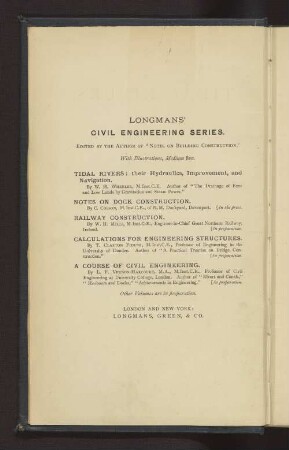 LONGMANS' CIVIL ENGINEERING SERIES.