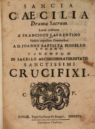 Sancta Caecilia : Drama Sacrum