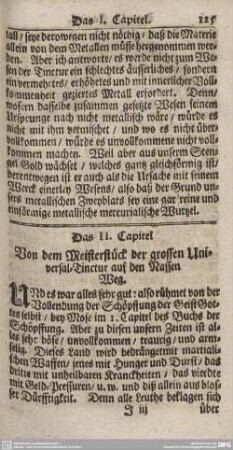 Das II. Capitel Von dem Meisterstück der grossen Universal-Tinctur...