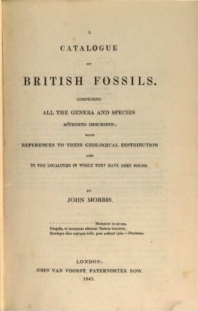 A catalogue of british fossils ... with references to their geological distribution