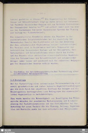 5. Grundsätze der betriebsorganisatorischen Vorbereitung einer automatischen Datenverarbeitung