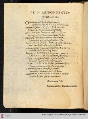 Ad Dn. Respondentem epigramma