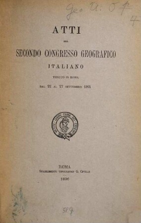 Atti del Congresso Geografico Italiano. 2. 1895 (1896)