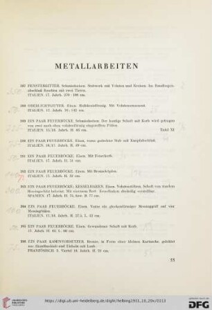 Metallarbeiten (Nr. 387-411)