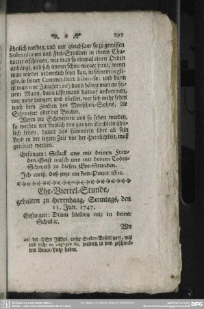 Ehe-Viertel-Stunde, gehalten zu Herrnhaag, Sonntags, den 11. Jun. 1747