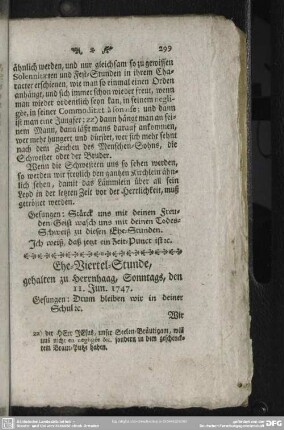 Ehe-Viertel-Stunde, gehalten zu Herrnhaag, Sonntags, den 11. Jun. 1747