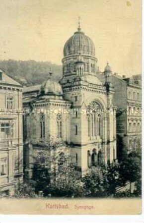 Ansicht der Synagoge in Karlsbad