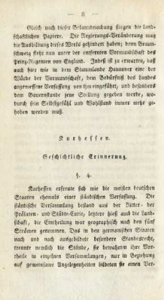 Kurhessen. Geschichtliche Erinnerung