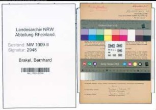 Entnazifizierung Bernhard Van Brakel , geb. 15.04.1887 (Arbeiter)