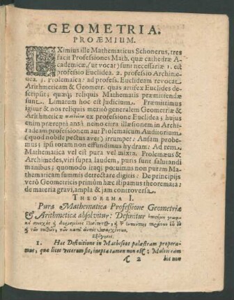 Theorema I. - Theor. VIII.