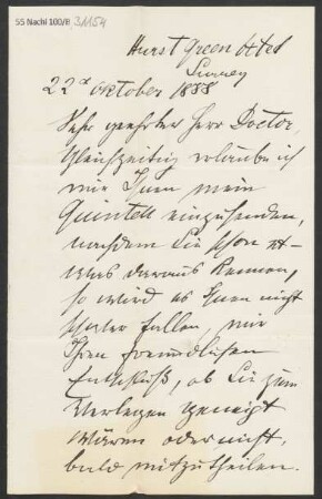 Brief an B. Schott's Söhne : 22.10.1888