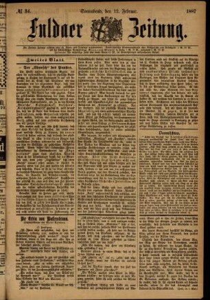 Ausgabe vom Samstag, den 12. Februar 1887.
