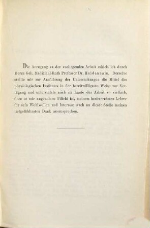 Ueber Kernveränderung in den Secretionszellen : (Aus dem physiologischen Institut zu Breslau) ; Inaugural-Dissertation