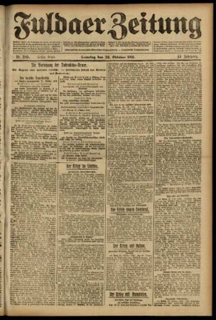Erste Ausgabe vom Samstag, den 28. Oktober 1916.