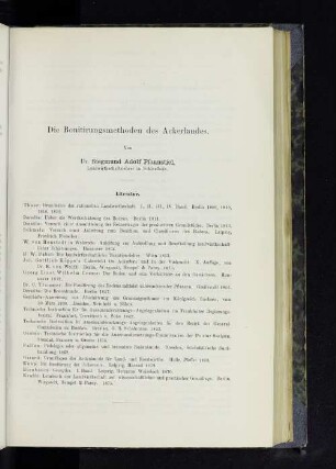 Die Bonitirungsmethoden des Ackerlandes.