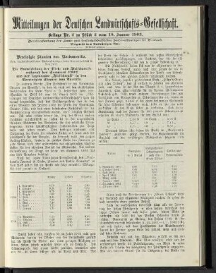Beilage Nr. 2 zu Stück 2 vom 10. Januar 1903.