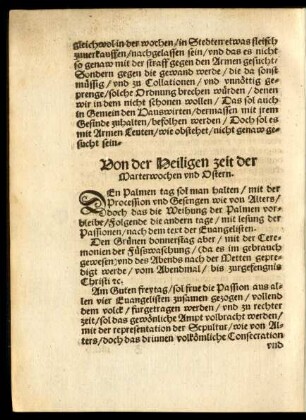 Von der Heiligen zeit der Marterwochen und Ostern.
