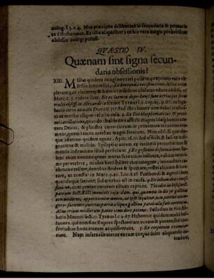 Quaestio IV. Quaenam sint signa secundaria obsessionis?