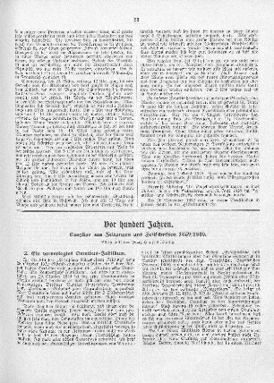Vor hundert Jahren