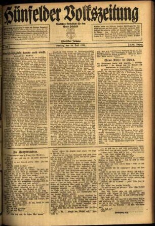 Ausgabe vom Freitag, den 16. Juli 1920.
