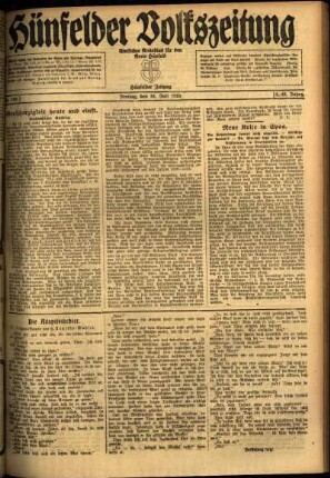 Ausgabe vom Freitag, den 16. Juli 1920.