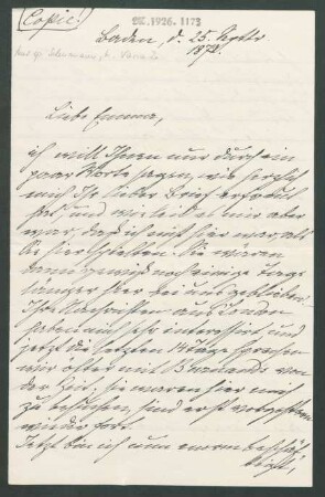 Brief an Emma Brandes