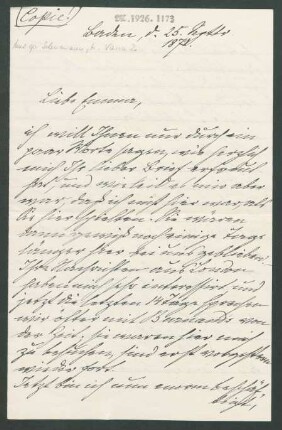Brief an Emma Brandes