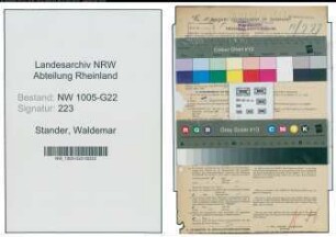 Entnazifizierung Waldemar Stander , geb. 12.07.1895 (Kellner)