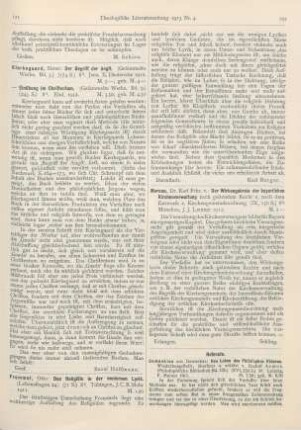 121 [Rezension] Kierkegaard, Sören, Einübung im Christentum