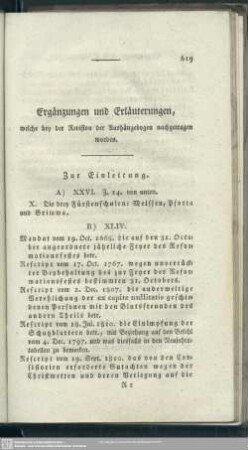 Ergänzung und Erläuterungen, welche bey der Revision der Aushängebogen nachgetragen worden