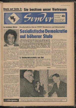 Betriebszeitung 'WF-Sender', Nr.45/1967 (17. November 1967)