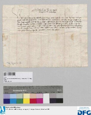 Schenck Otte Herr von Erppach, Burggraf zu Miltenberg, sagt der Nürnberger Kaufmannschaft zur Frankfurter Fastenmesse Geleit zu.